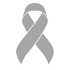 Bold gray Brain Cancer awareness ribbon with the word ‘ALL’ in front, representing support for all Brain Cancer fighters, survivors, and advocates.