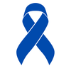 Bold dark blue Colon Cancer awareness ribbon with the word ‘ALL’ in front, representing support for all Colon Cancer fighters, survivors, and advocates.