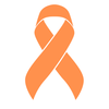 Bold orange Leukemia awareness ribbon with the word ‘ALL’ in front, symbolizing support for all Leukemia fighters, survivors, and advocates.