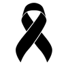 Bold black Melanoma awareness ribbon with the word ‘ALL’ in front, symbolizing support for all Melanoma fighters, survivors, and advocates.