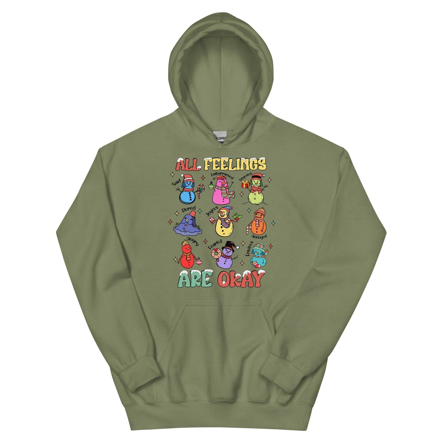 All Feelings are Ok Hoodie - JohnVsGBMMilitary GreenS