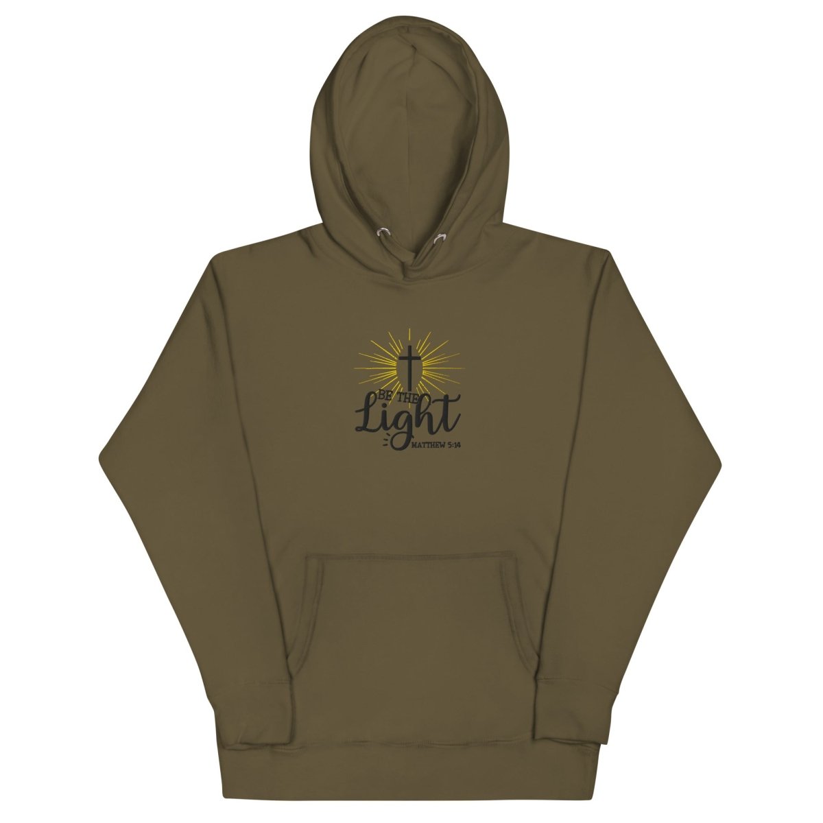 Be The Light Hoodie (Hand Embroidered) - JohnVsGBMMilitary GreenS