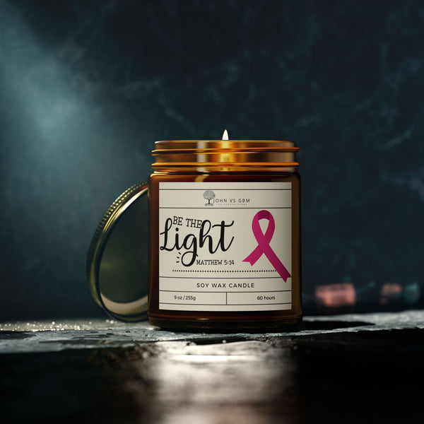 "Be the Light" Mathew 5:14 Candle (Choose Ribbon Color) - JohnVsGBM9ozAmberBeachwood