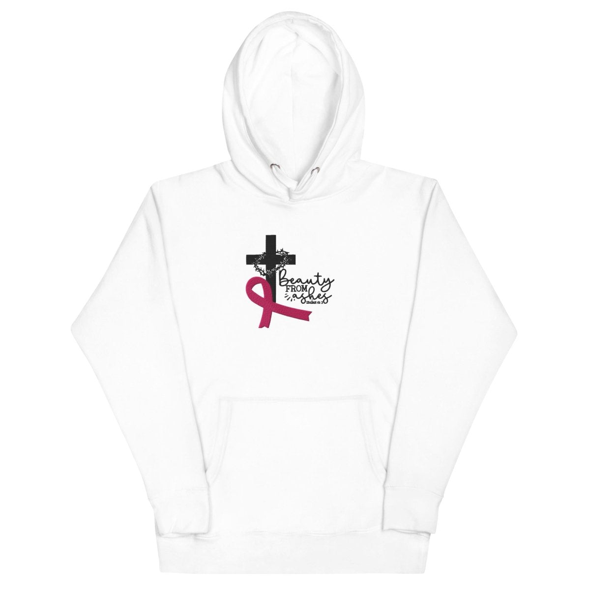 Beauty from the Ashes Hoodie (Hand Embroidered) - Customizable - JohnVsGBMWhiteS