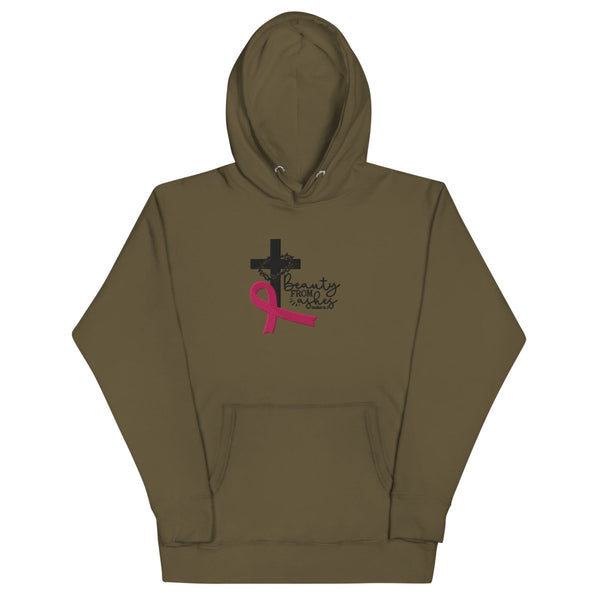 Beauty from the Ashes Hoodie (Hand Embroidered) - Customizable - JohnVsGBMMilitary GreenS