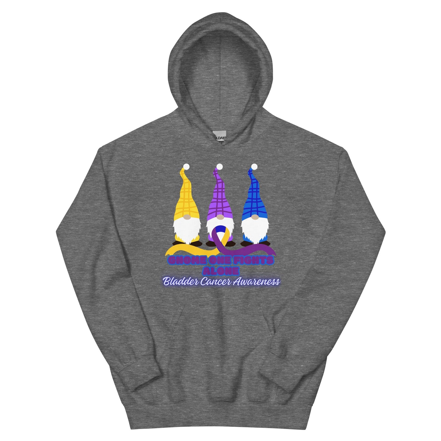 Bladder Cancer Awareness Gnome Hoodie - JohnVsGBMGraphite HeatherS