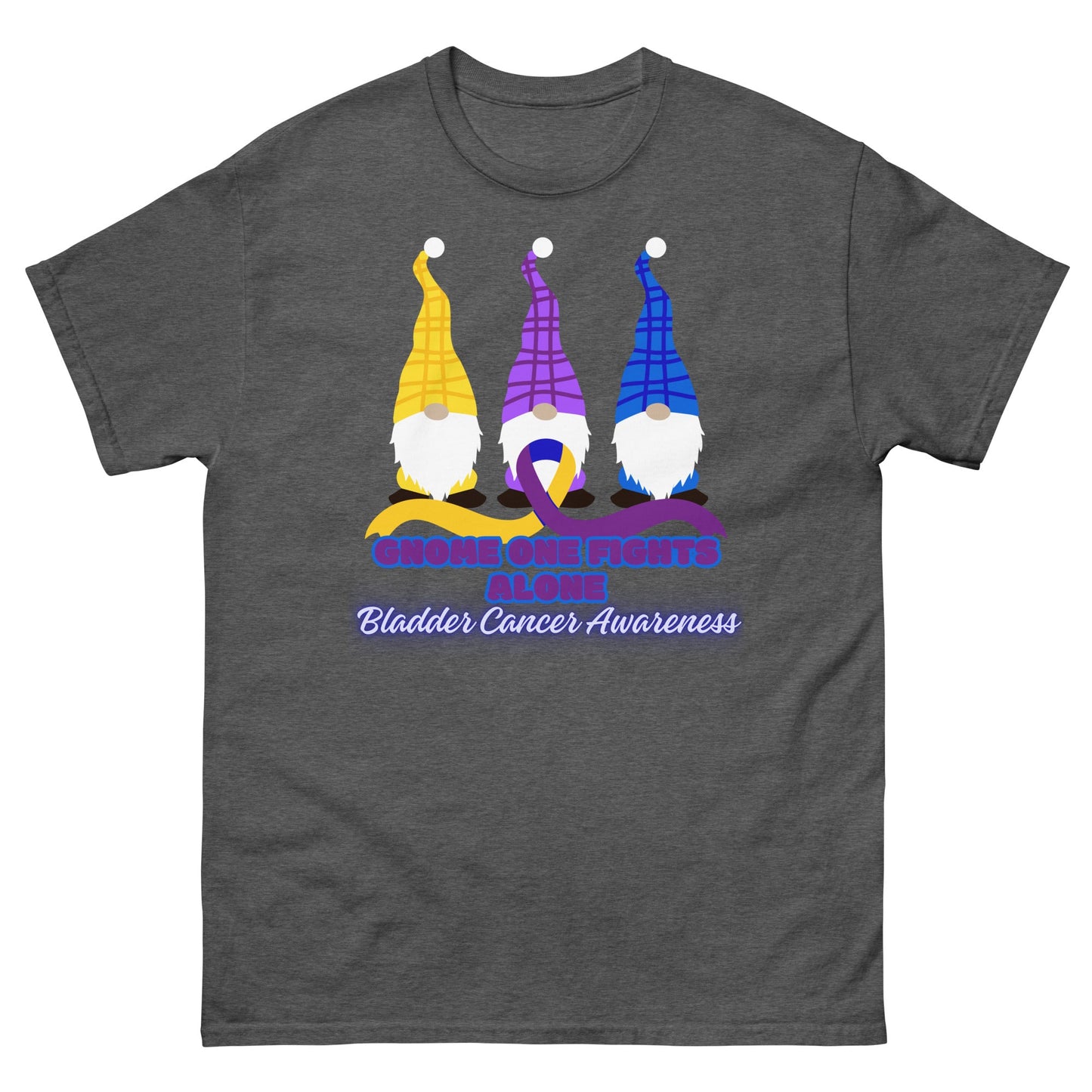 Bladder Cancer Awareness Gnome Tee - JohnVsGBMDark HeatherS