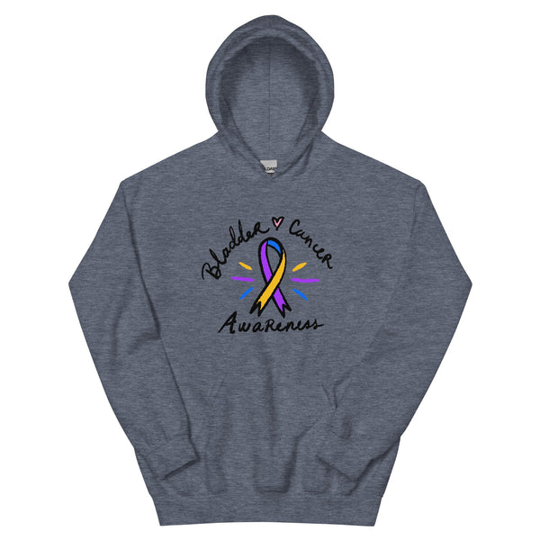 Bladder Cancer Awareness Ribbon Hoodie - JohnVsGBMHeather Sport Dark NavyS