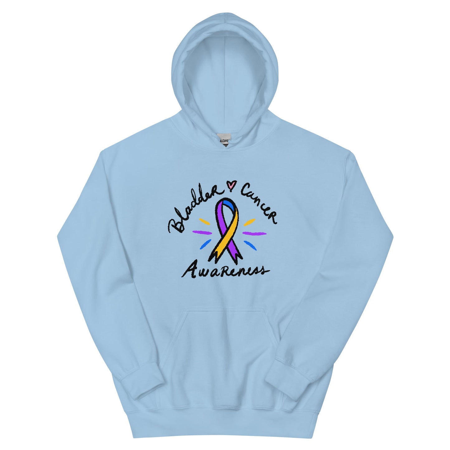 Bladder Cancer Awareness Ribbon Hoodie - JohnVsGBMLight BlueS