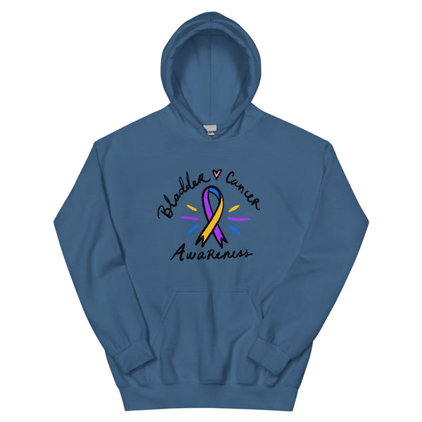 Bladder Cancer Awareness Ribbon Hoodie - JohnVsGBMIndigo BlueS