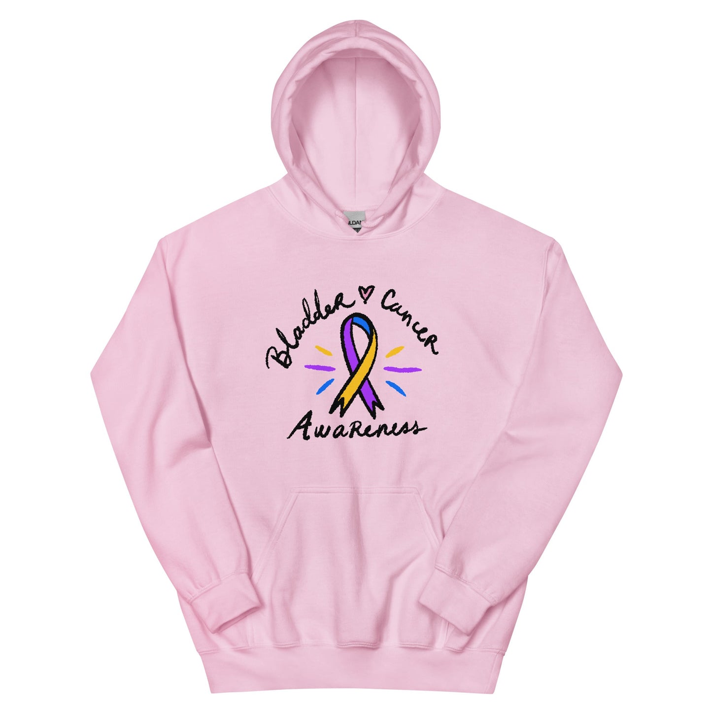 Bladder Cancer Awareness Ribbon Hoodie - JohnVsGBMLight PinkS