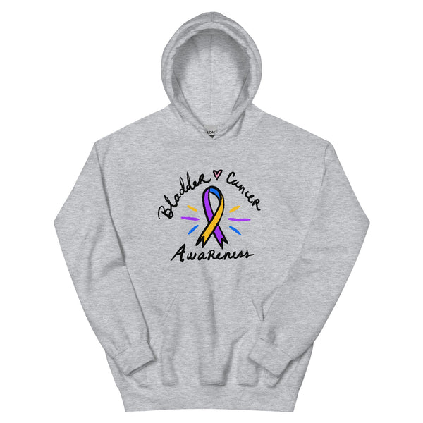 Bladder Cancer Awareness Ribbon Hoodie - JohnVsGBMSport GreyS