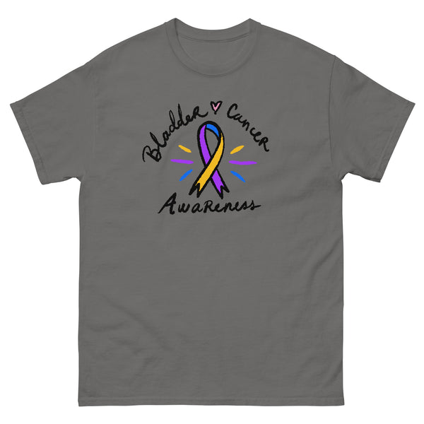 Bladder Cancer Awareness Ribbon Tee - JohnVsGBMCharcoalS