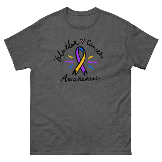 Bladder Cancer Awareness Ribbon Tee - JohnVsGBMDark HeatherS