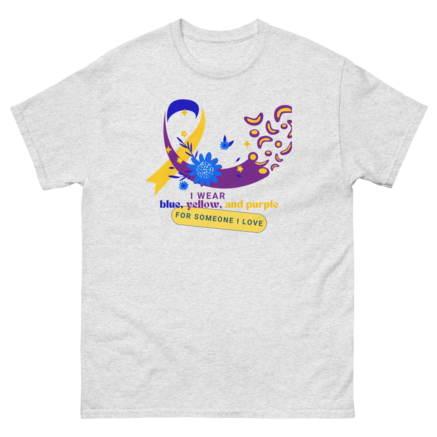 Bladder Cancer Blue Yellow Purple Ribbon Tee - JohnVsGBMAshS