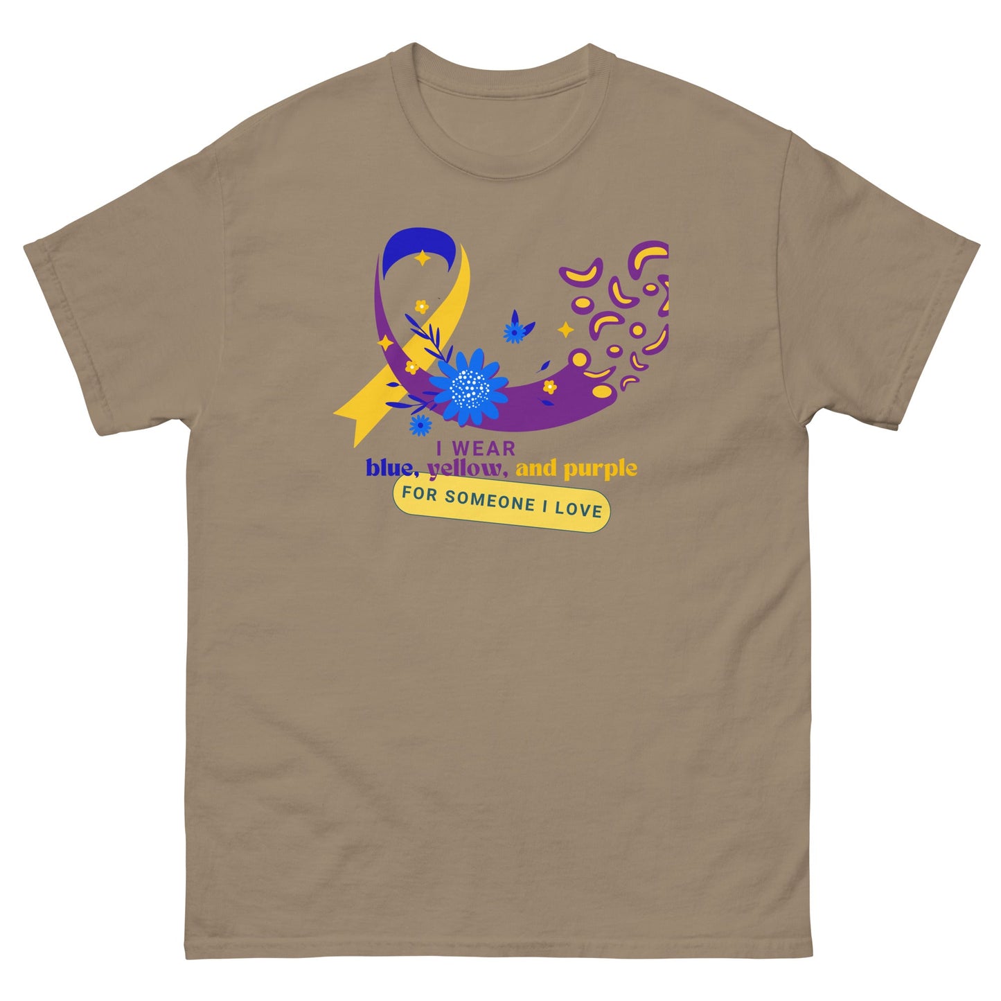 Bladder Cancer Blue Yellow Purple Ribbon Tee - JohnVsGBMBrown SavanaS