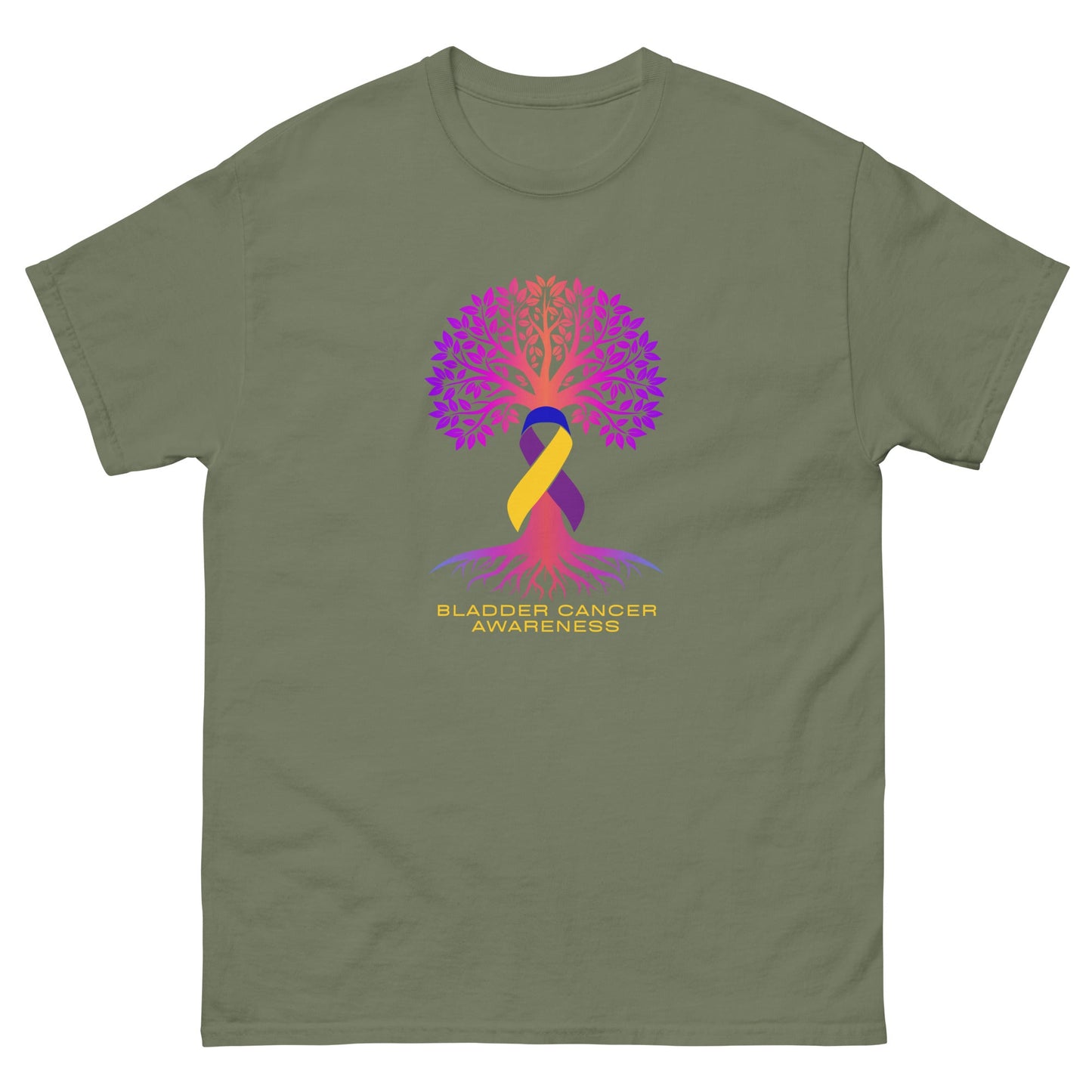 Bladder Cancer Life Tree Tee - JohnVsGBMMilitary GreenS