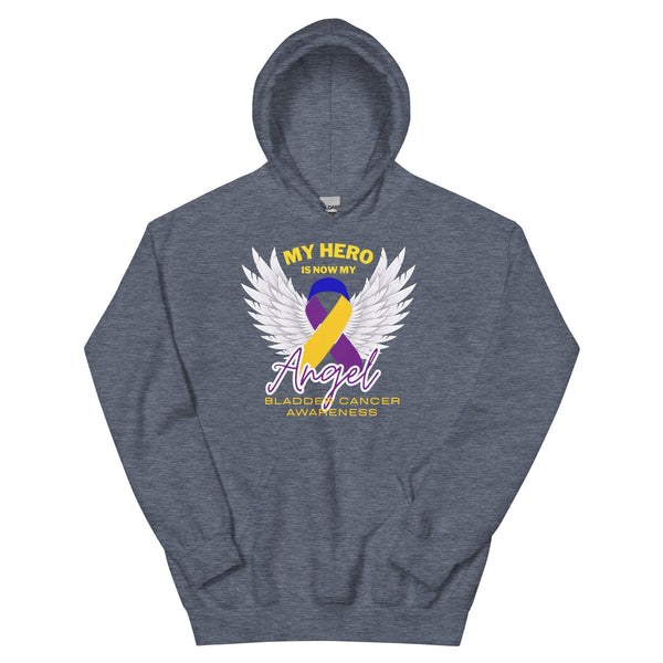 Bladder Cancer My Hero Is Now an Angel Hoodie - JohnVsGBMHeather Sport Dark NavyS