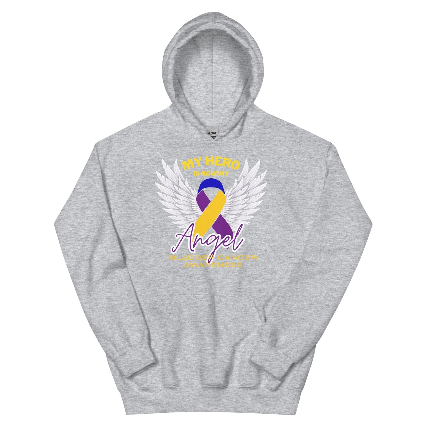 Bladder Cancer My Hero Is Now an Angel Hoodie - JohnVsGBMSport GreyS