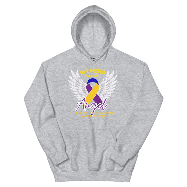 Bladder Cancer My Hero Is Now an Angel Hoodie - JohnVsGBMSport GreyS