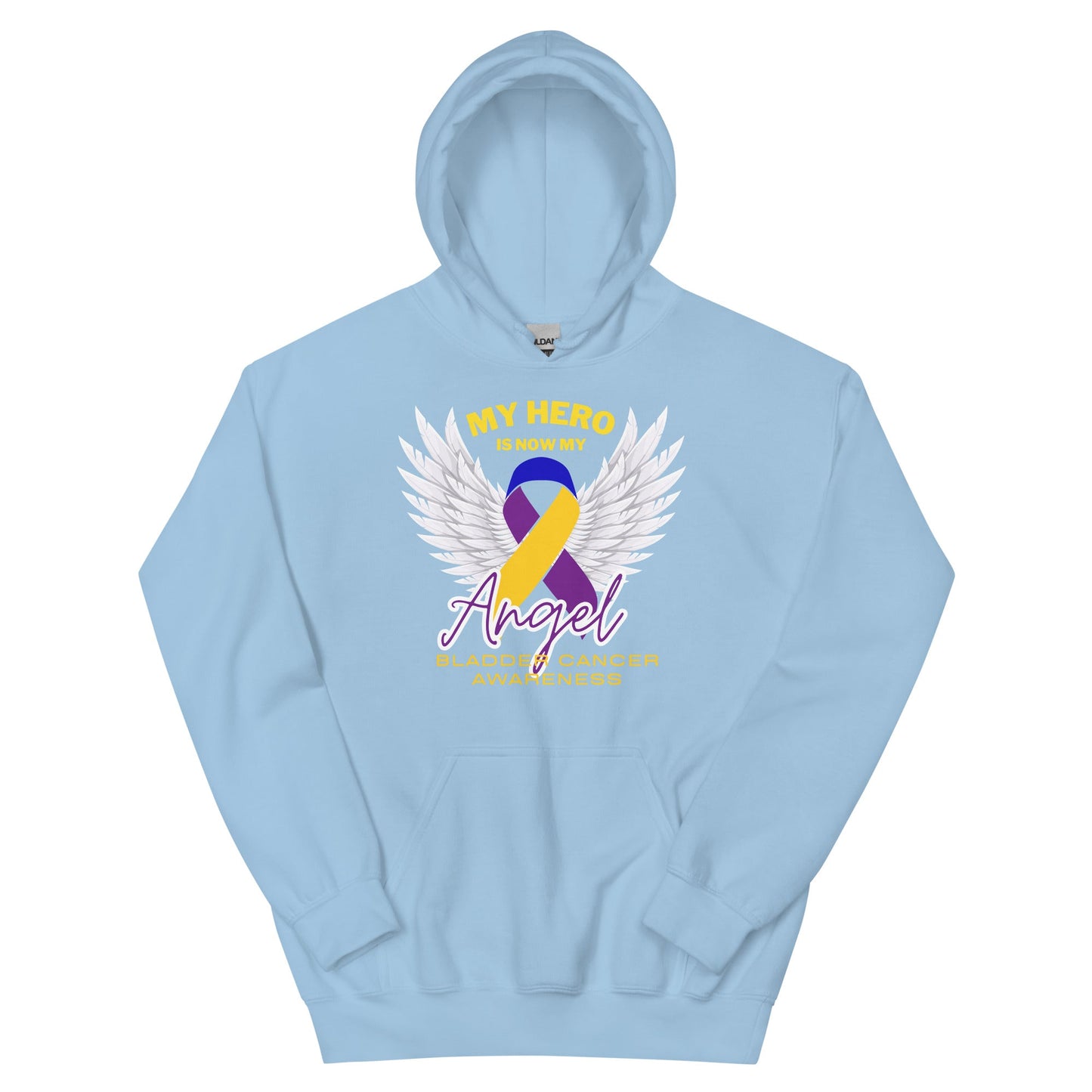 Bladder Cancer My Hero Is Now an Angel Hoodie - JohnVsGBMLight BlueS