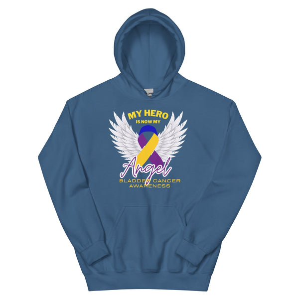 Bladder Cancer My Hero Is Now an Angel Hoodie - JohnVsGBMIndigo BlueS