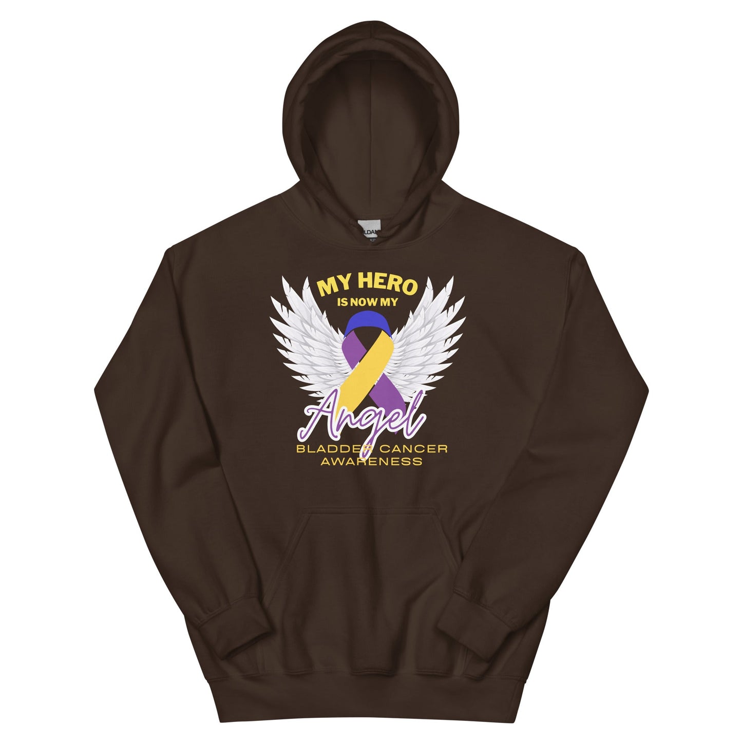 Bladder Cancer My Hero Is Now an Angel Hoodie - JohnVsGBMDark ChocolateS