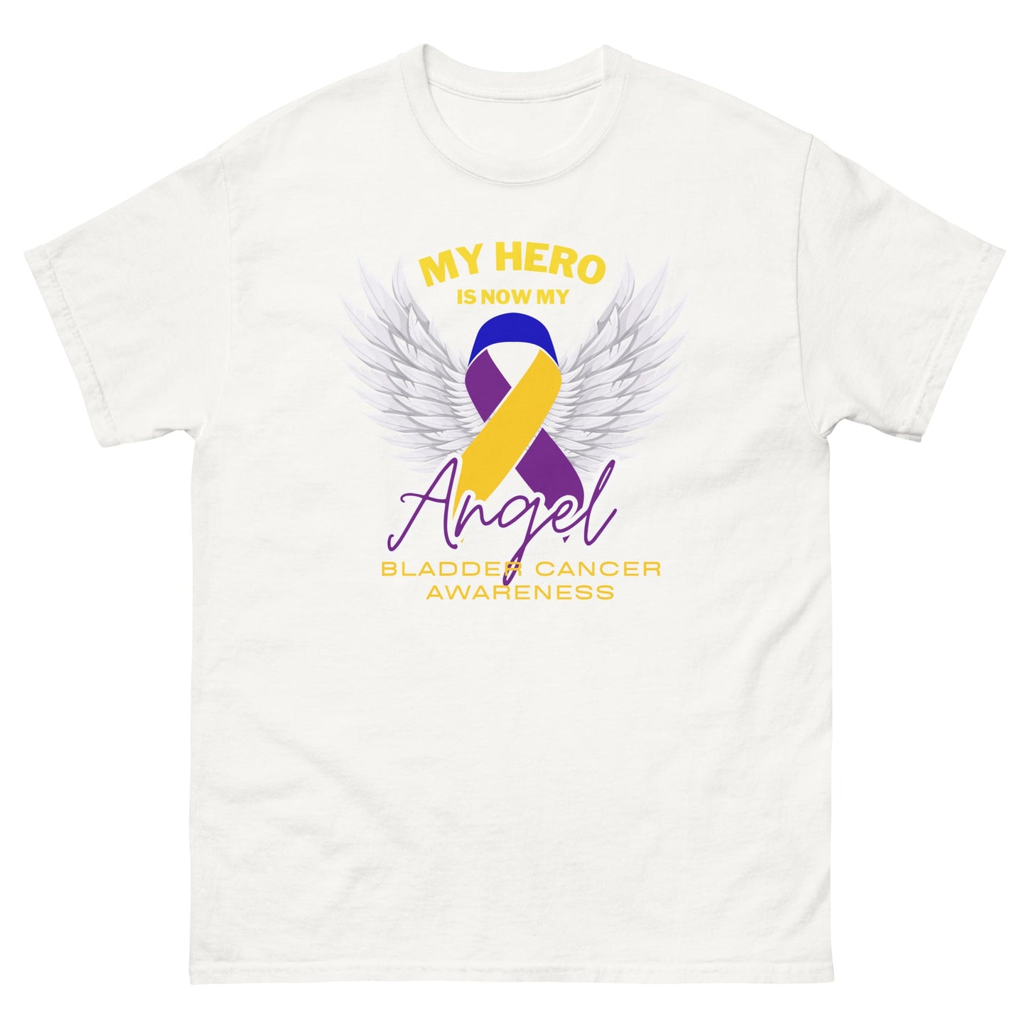 Bladder Cancer My Hero Is Now an Angel Tee - JohnVsGBMWhiteS