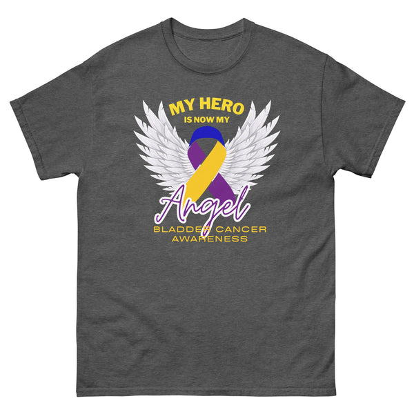 Bladder Cancer My Hero Is Now an Angel Tee - JohnVsGBMDark HeatherS