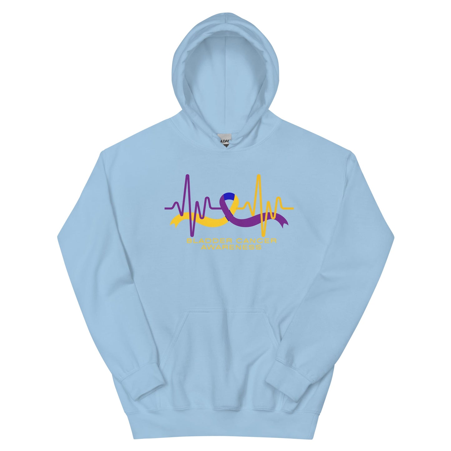 Bladder Cancer Ribbon Heartbeat Hoodie - JohnVsGBMLight BlueS