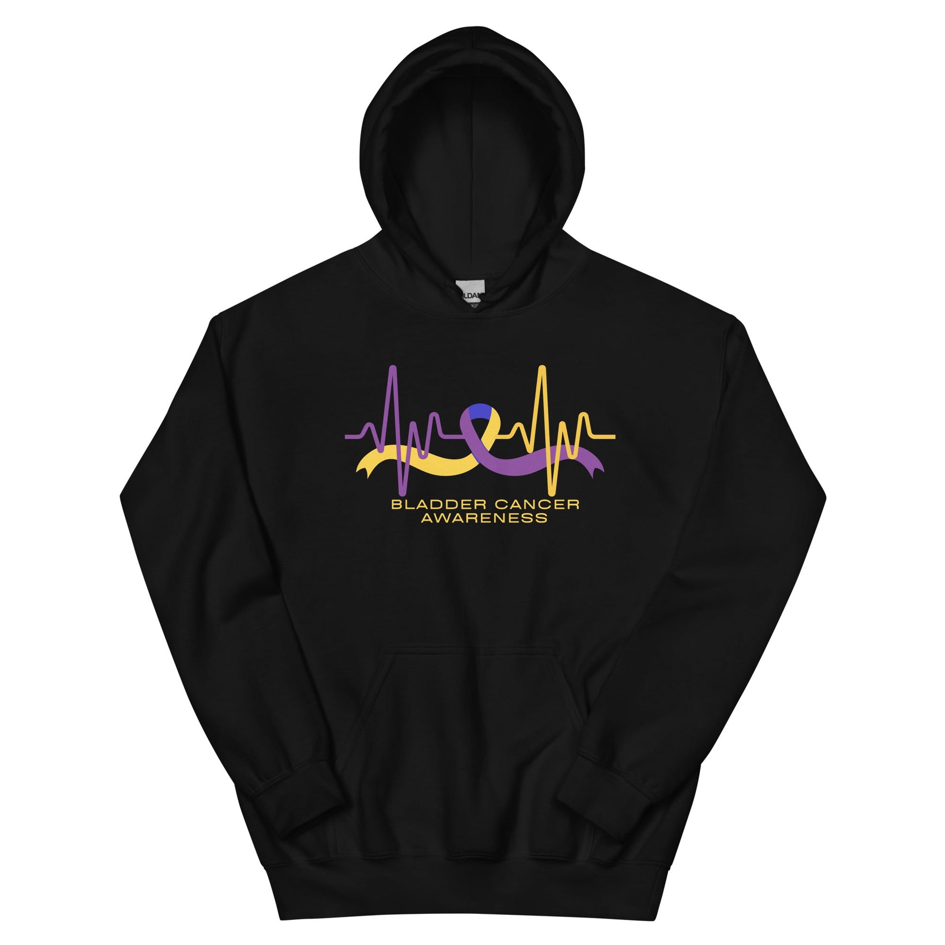 Bladder Cancer Ribbon Heartbeat Hoodie - JohnVsGBMBlackS