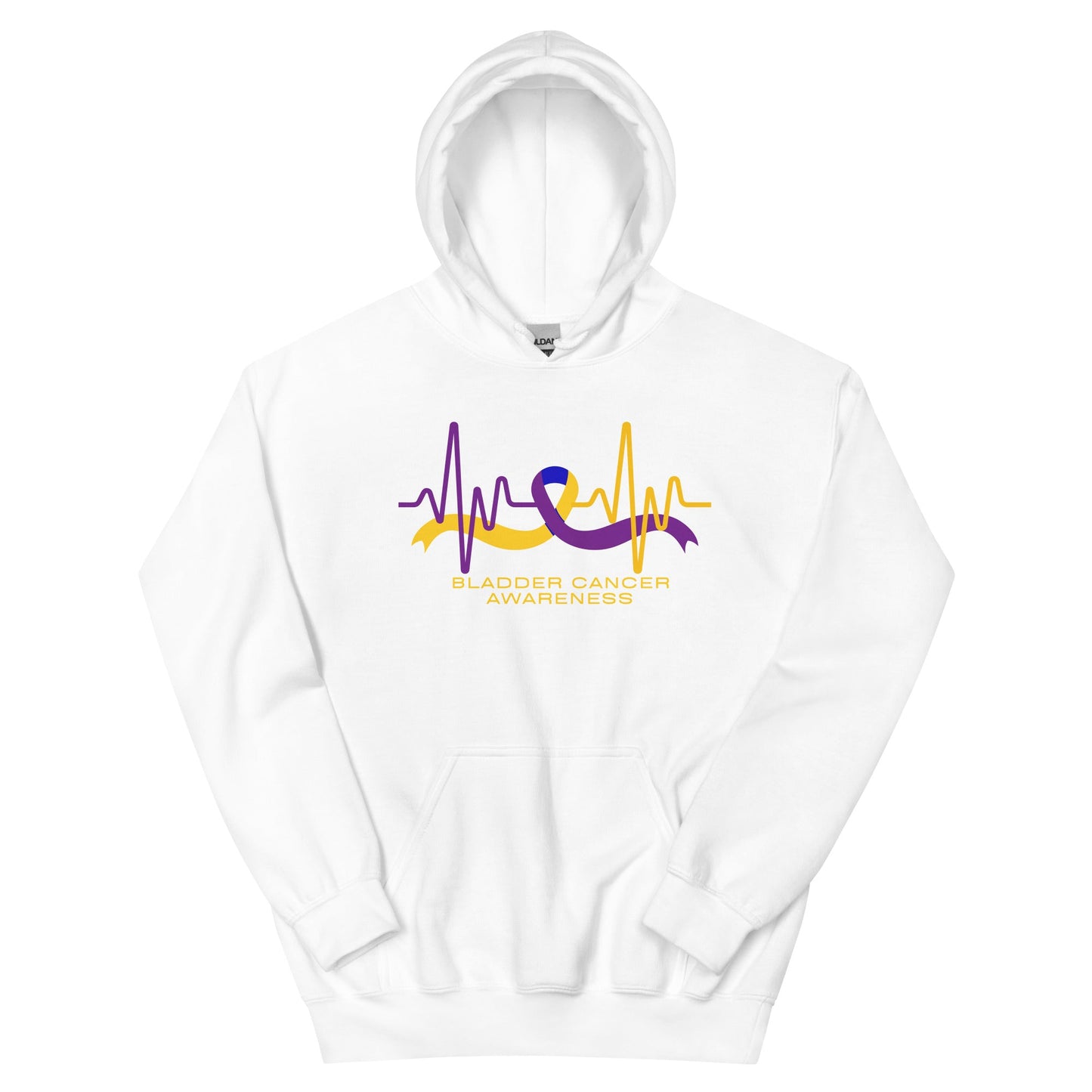 Bladder Cancer Ribbon Heartbeat Hoodie - JohnVsGBMWhiteS