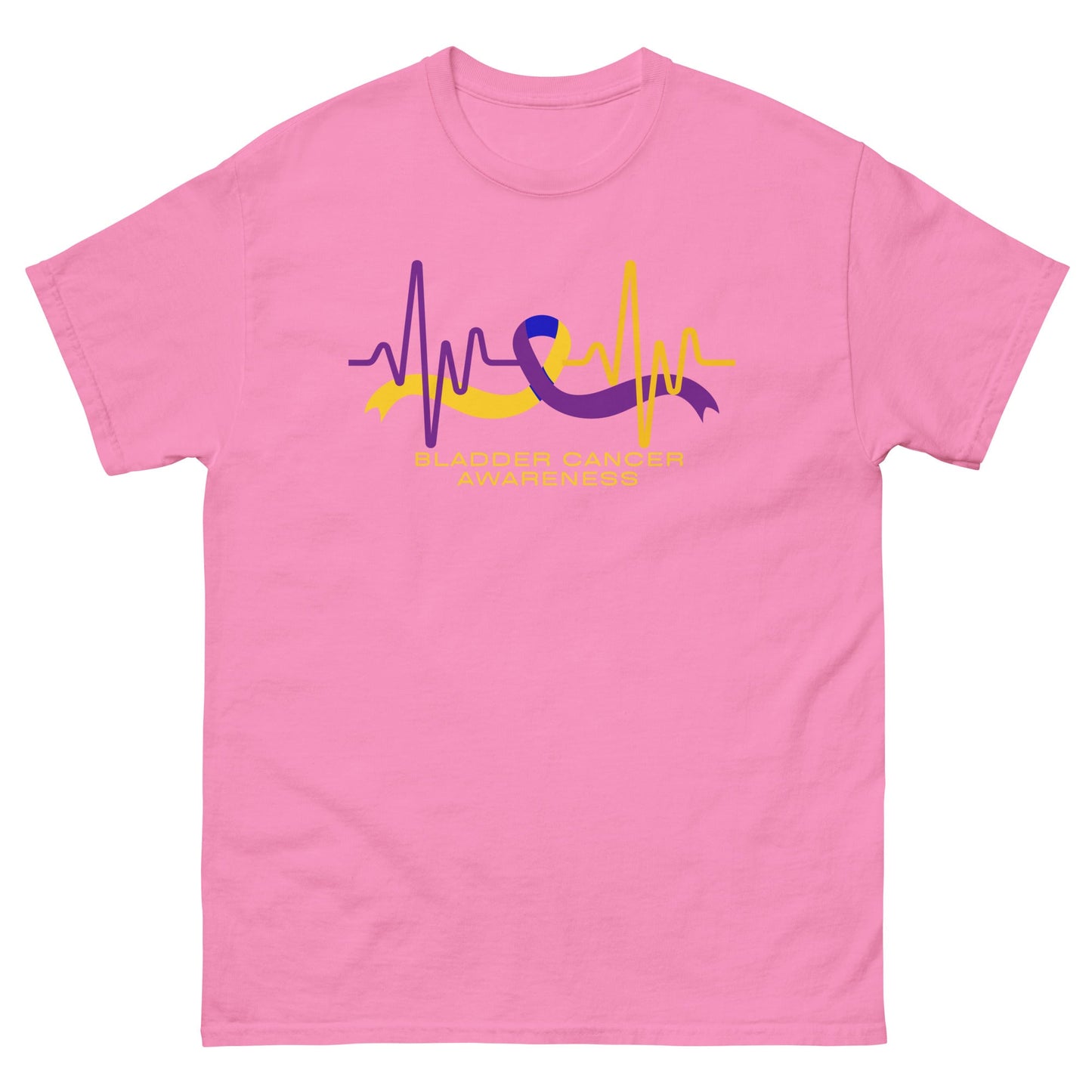 Bladder Cancer Ribbon Heartbeat Tee - JohnVsGBMAzaleaS