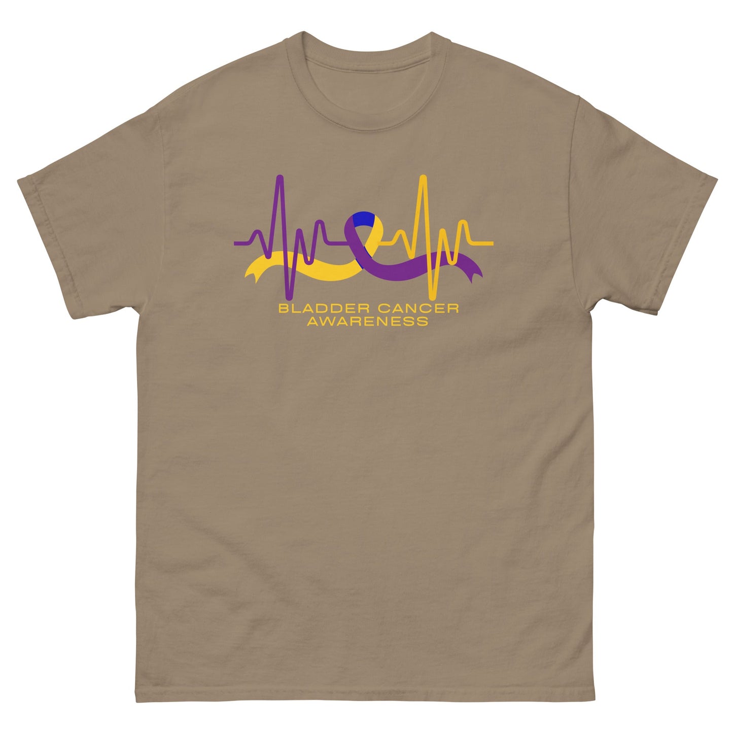 Bladder Cancer Ribbon Heartbeat Tee - JohnVsGBMBrown SavanaS