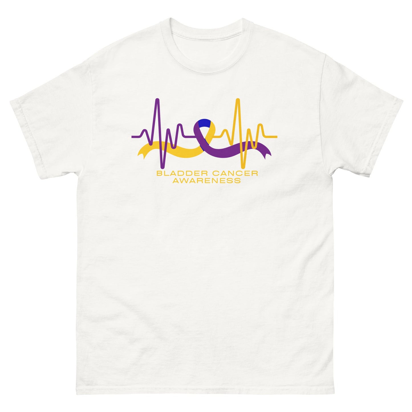 Bladder Cancer Ribbon Heartbeat Tee - JohnVsGBMWhiteS