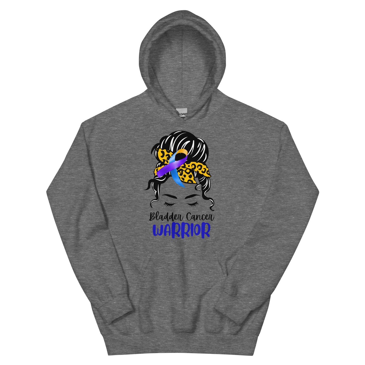 Bladder Cancer Warrior Hair Hoodie - JohnVsGBMGraphite HeatherS