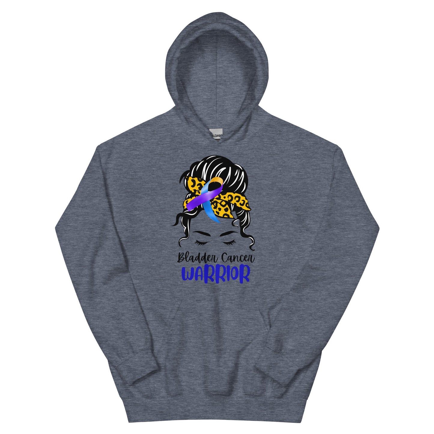 Bladder Cancer Warrior Hair Hoodie - JohnVsGBMHeather Sport Dark NavyS