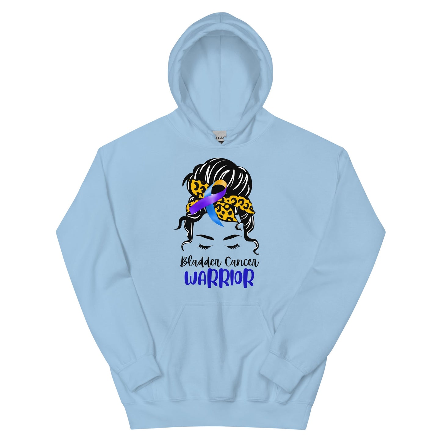 Bladder Cancer Warrior Hair Hoodie - JohnVsGBMLight BlueS