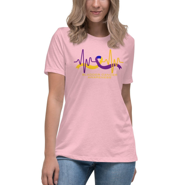 Bladder Cancer Women's Heartbeat Tee - JohnVsGBMPinkS