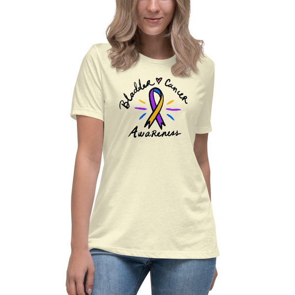 Bladder Cancer Women's Ribbon Tee - JohnVsGBMCitronS