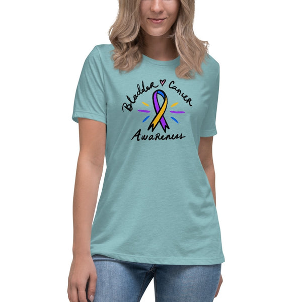 Bladder Cancer Women's Ribbon Tee - JohnVsGBMHeather Blue LagoonS