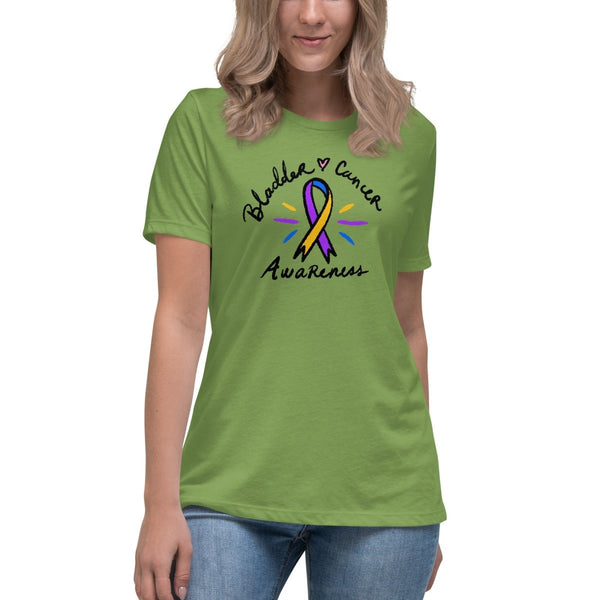 Bladder Cancer Women's Ribbon Tee - JohnVsGBMLeafS