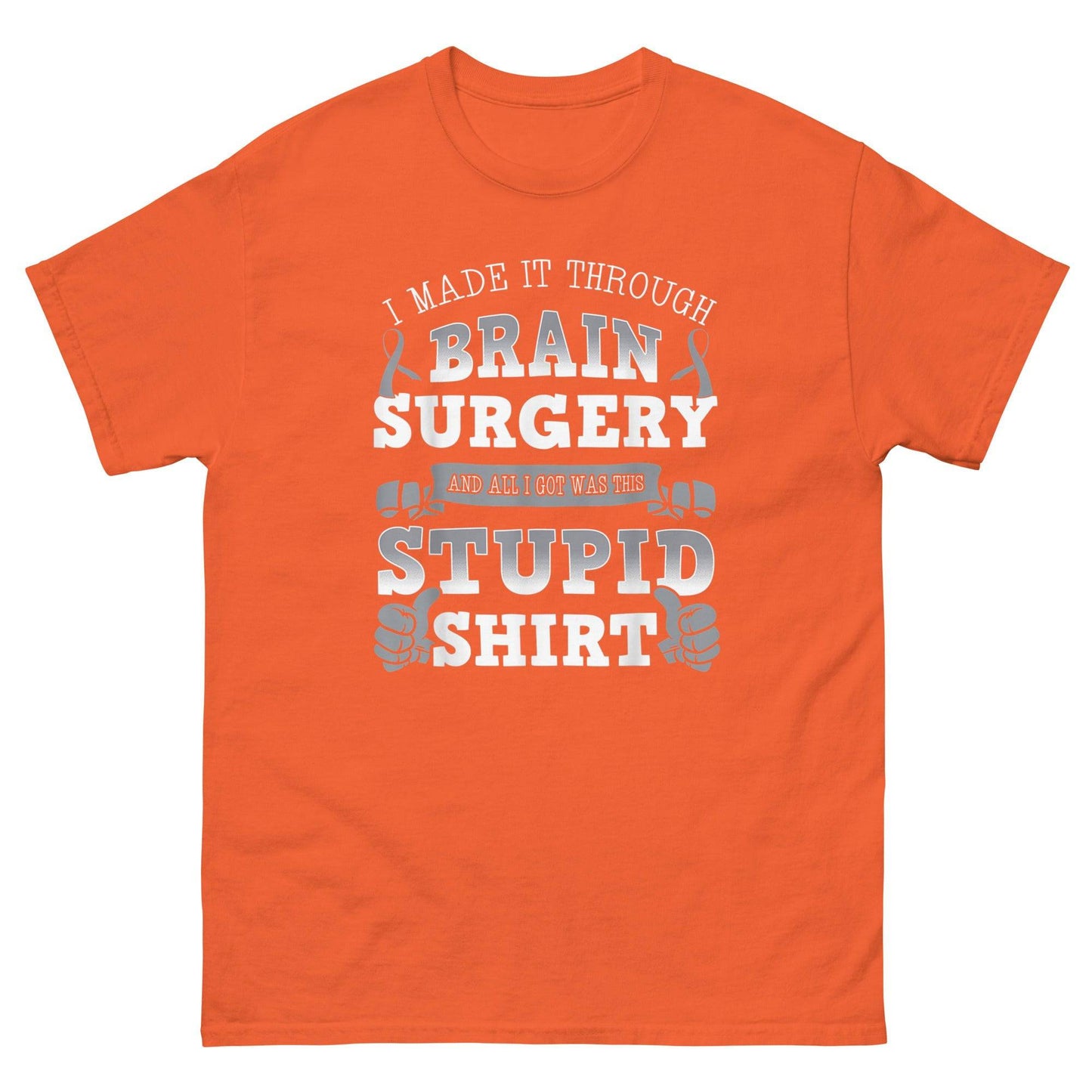 Brain Cancer Awareness Brain Surgery Classic Tee - JohnVsGBMOrangeS