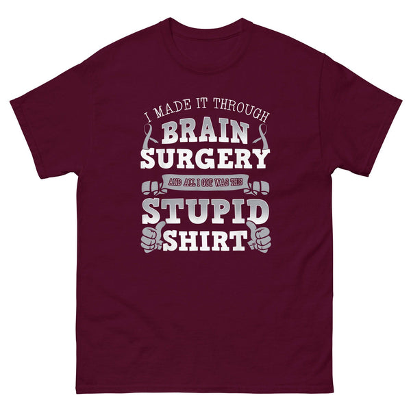 Brain Cancer Awareness Brain Surgery Classic Tee - JohnVsGBMMaroonS