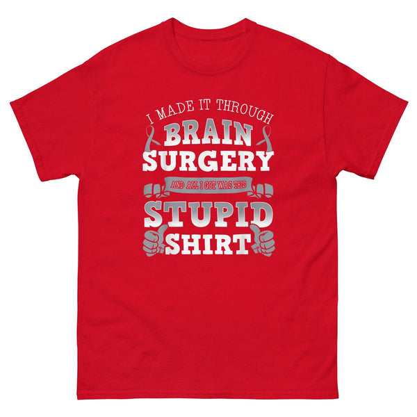 Brain Cancer Awareness Brain Surgery Classic Tee - JohnVsGBMRedS