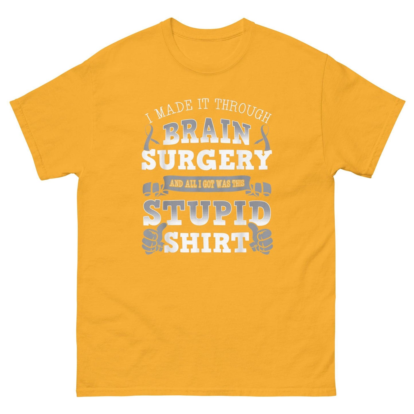 Brain Cancer Awareness Brain Surgery Classic Tee - JohnVsGBMGoldS