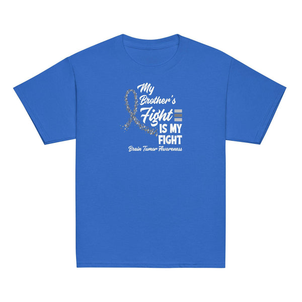 Brain Cancer Awareness Brothers Fight Youth Classic Tee - JohnVsGBMRoyalXS