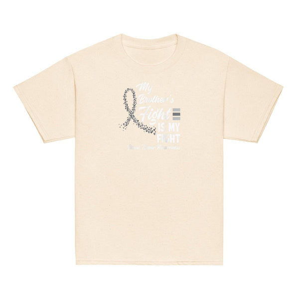 Brain Cancer Awareness Brothers Fight Youth Classic Tee - JohnVsGBMNaturalXS