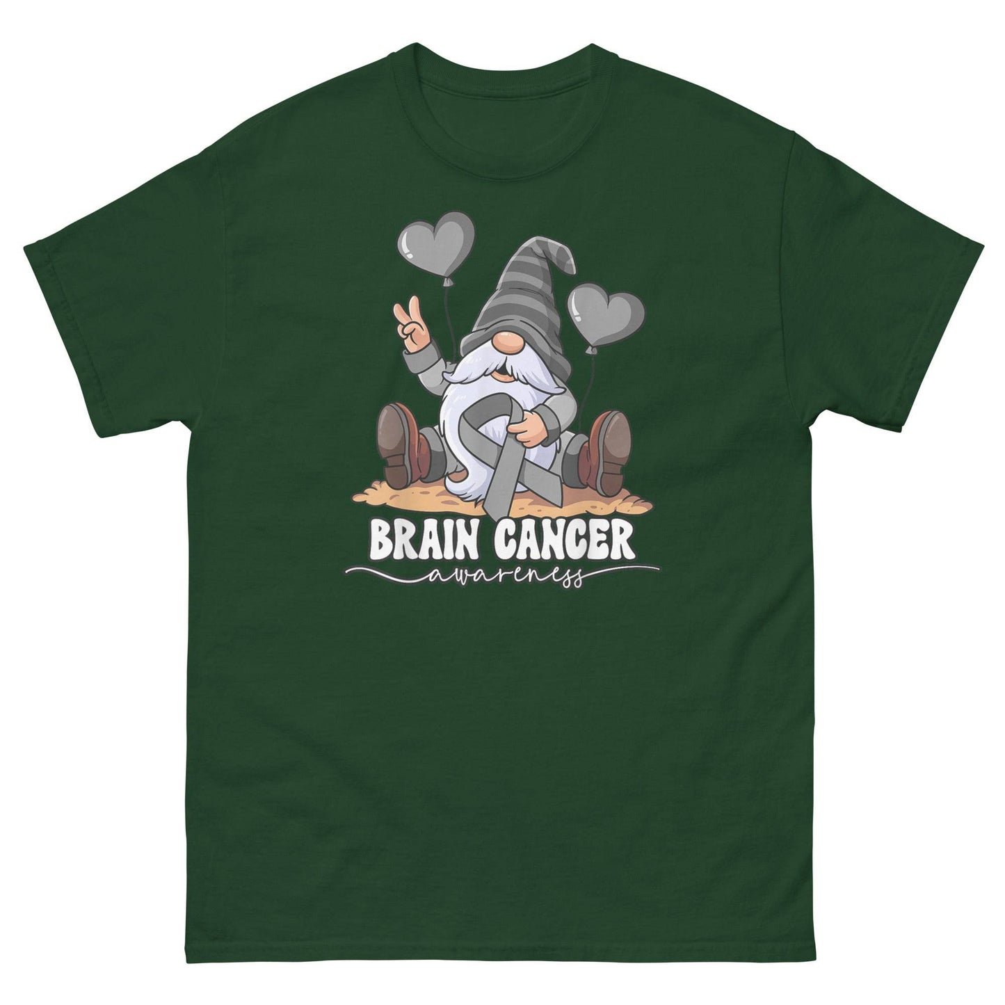 Brain Cancer Awareness Gnome Classic Tee - JohnVsGBMForest GreenS