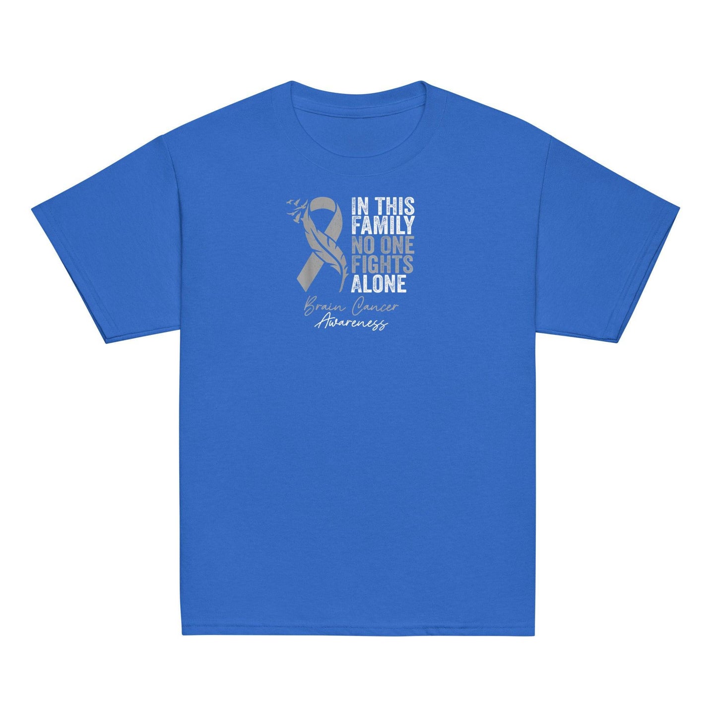 Brain Cancer Awareness No One Fights Alone Youth Classic Tee - JohnVsGBMRoyalXS